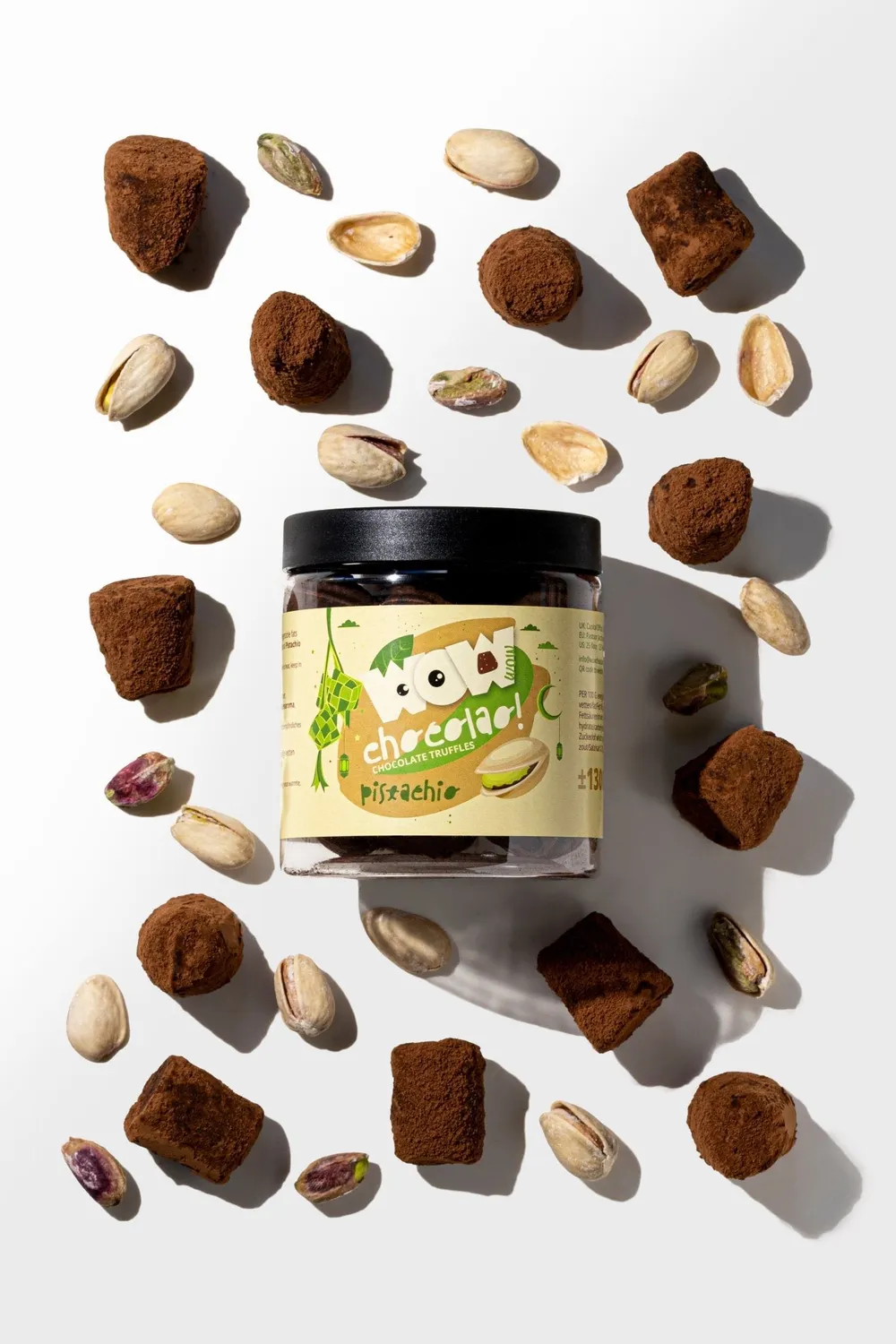 WOW Chocolao Pistache chocoladetruffels 130g nootachtig