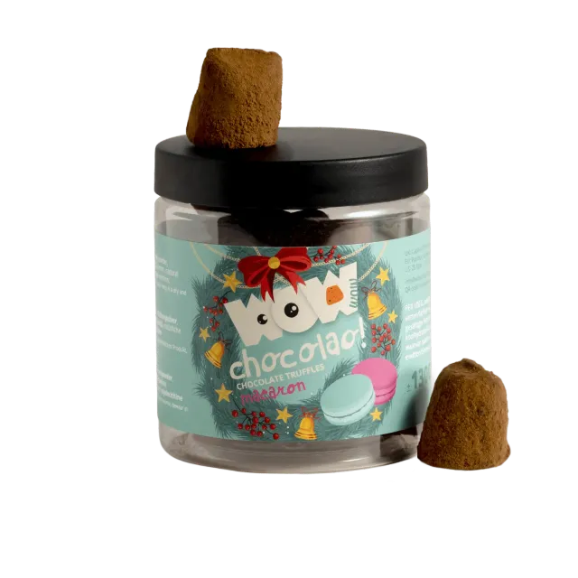 WOW Chocolao Kerst Macaron Chocoladetruffels Pot 130g feest