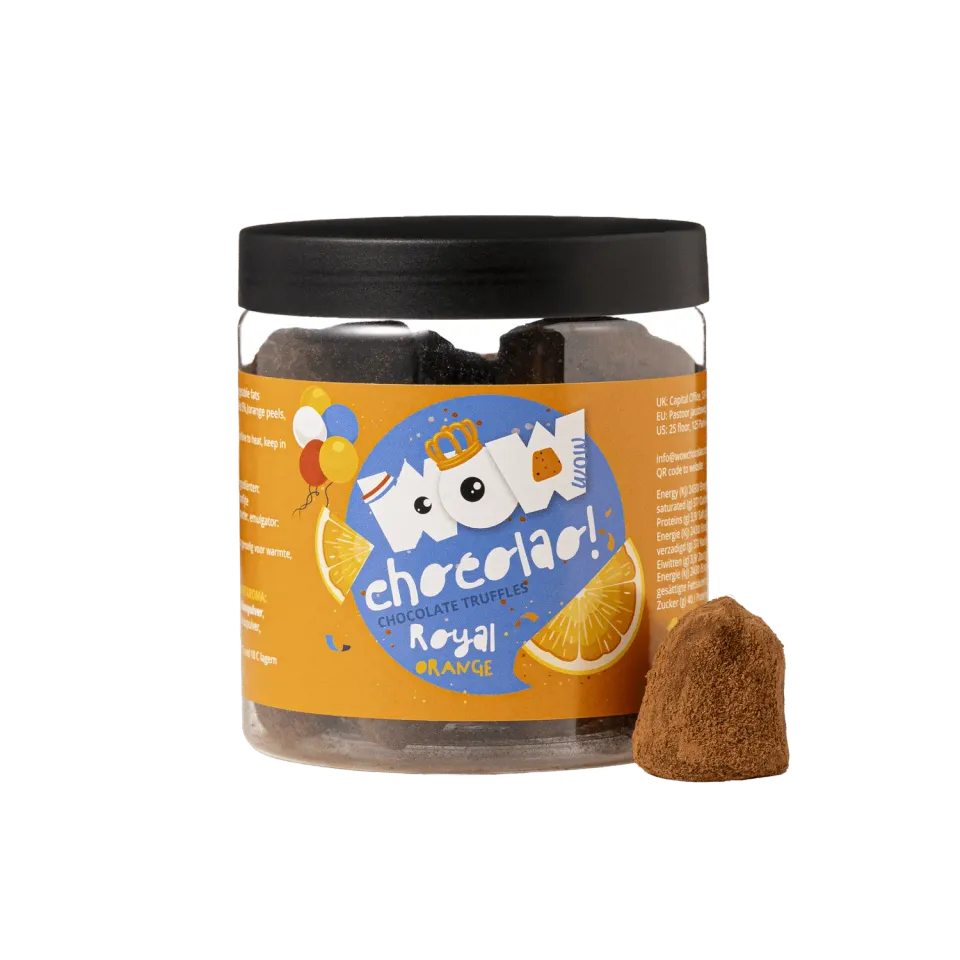 WOW Chocolao Koningsdag Sinaasappel truffels 130g oranje