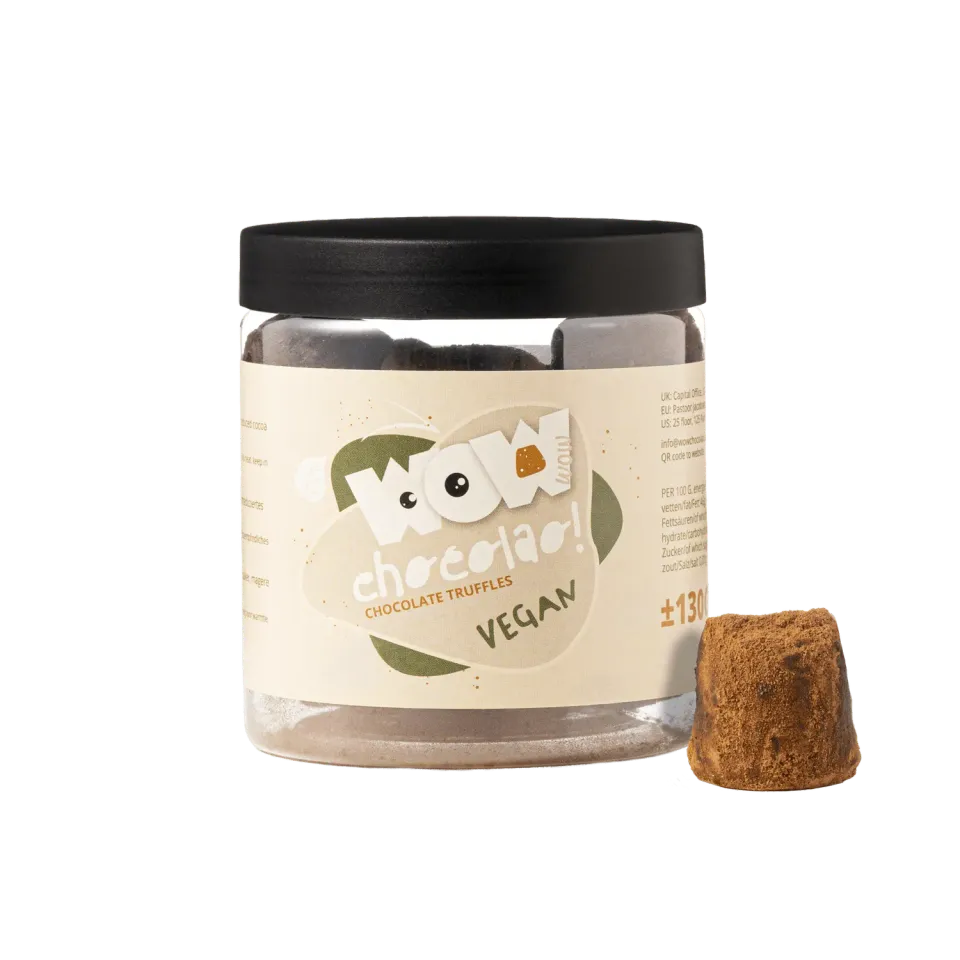 WOW Chocolao Vegan Chocoladetruffels Cadeaupot 130g zuivelvrij