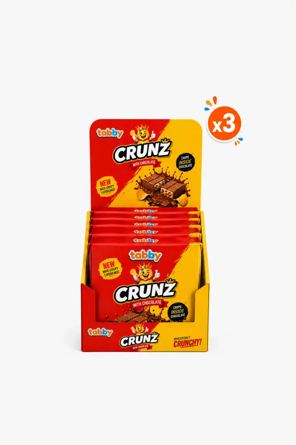 Tabby Crunz Crunchy chocolade 3x90g krokant