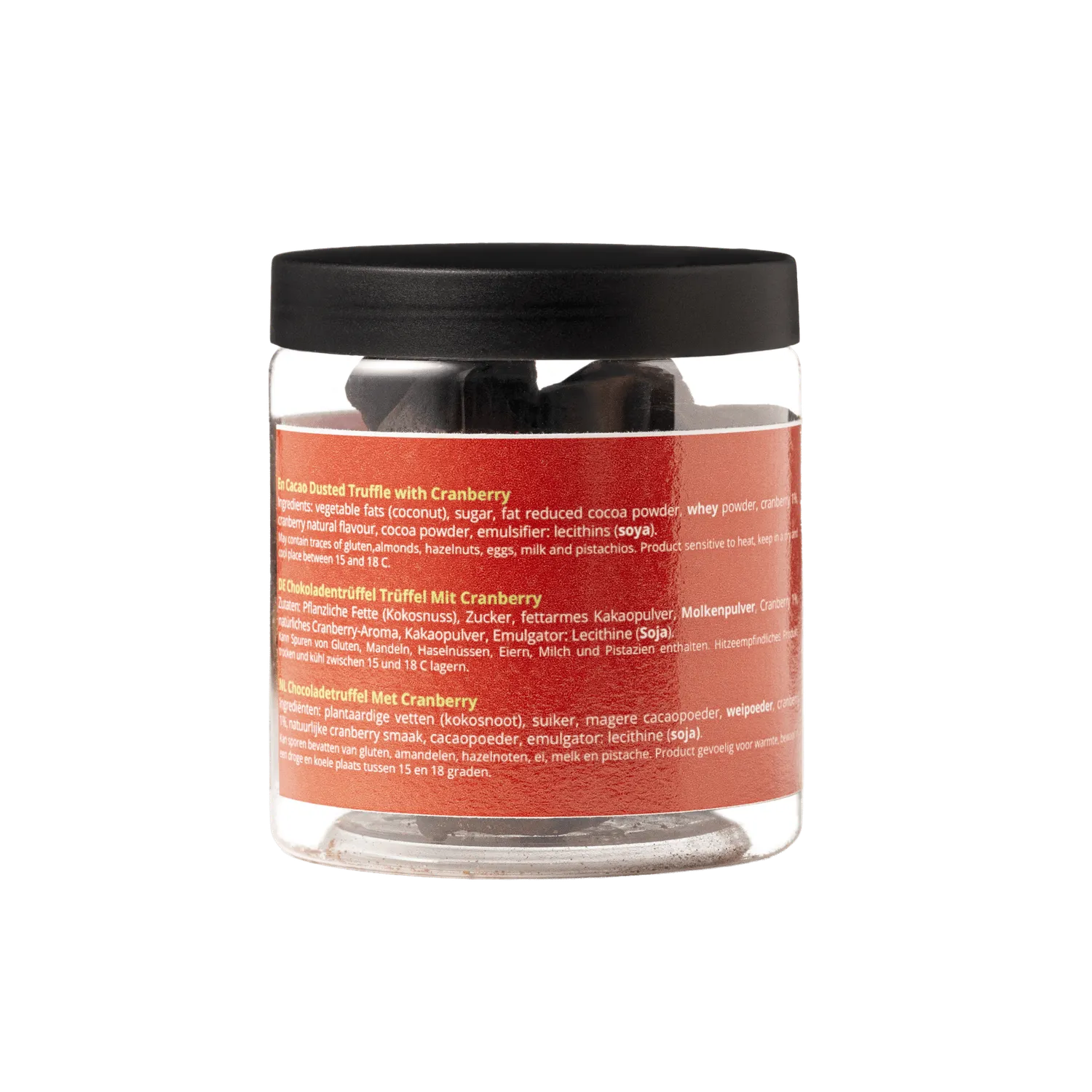 WOW Chocolao Cranberry Chocoladetruffels Geschenkpot 130g Fruitig