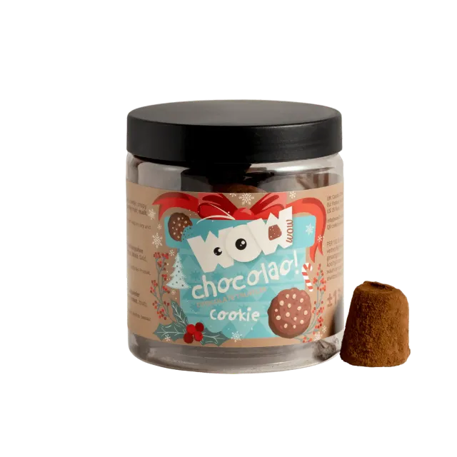 WOW Chocolao Puur Koekjes Kerst Truffels 130g Pot