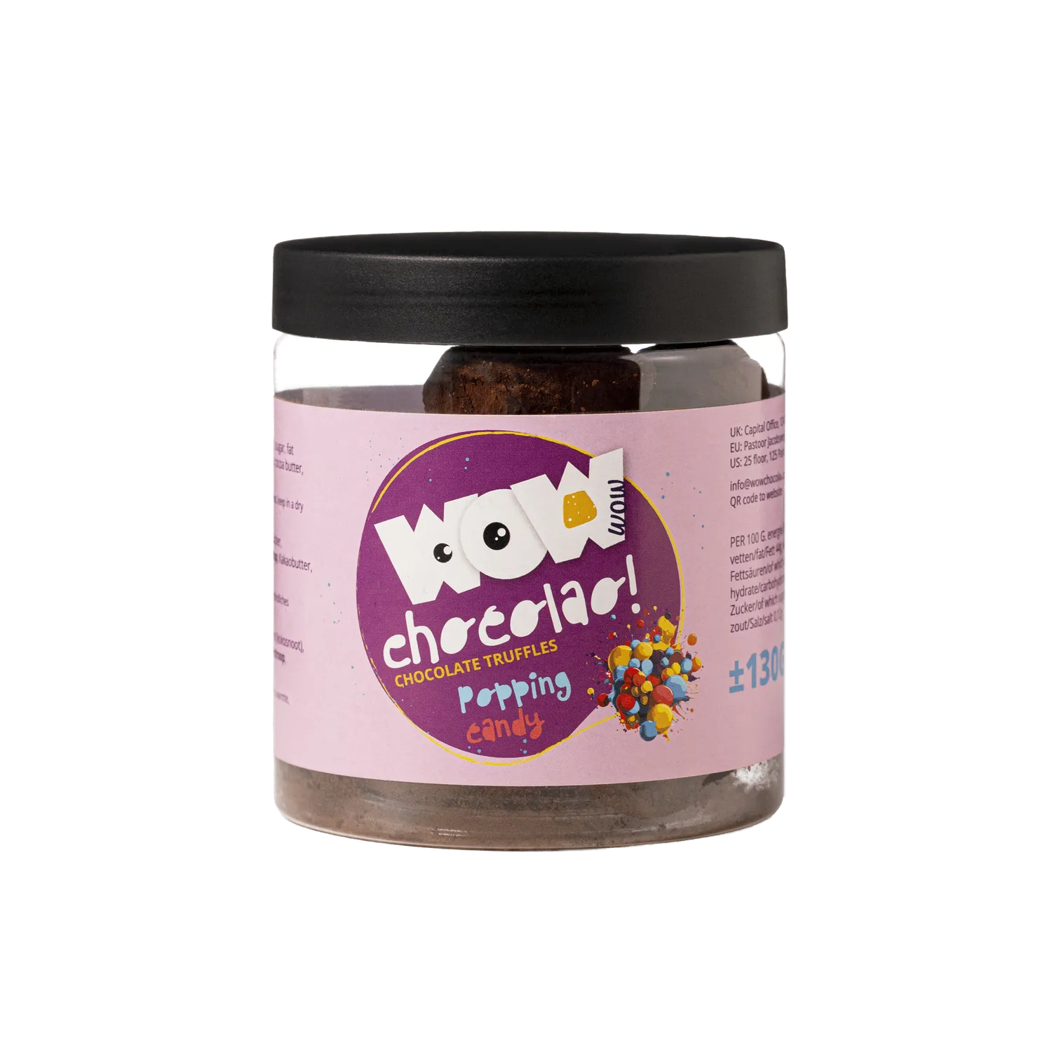 WOW Chocolao Bruisende Suiker chocoladetruffels 130g pot knetter