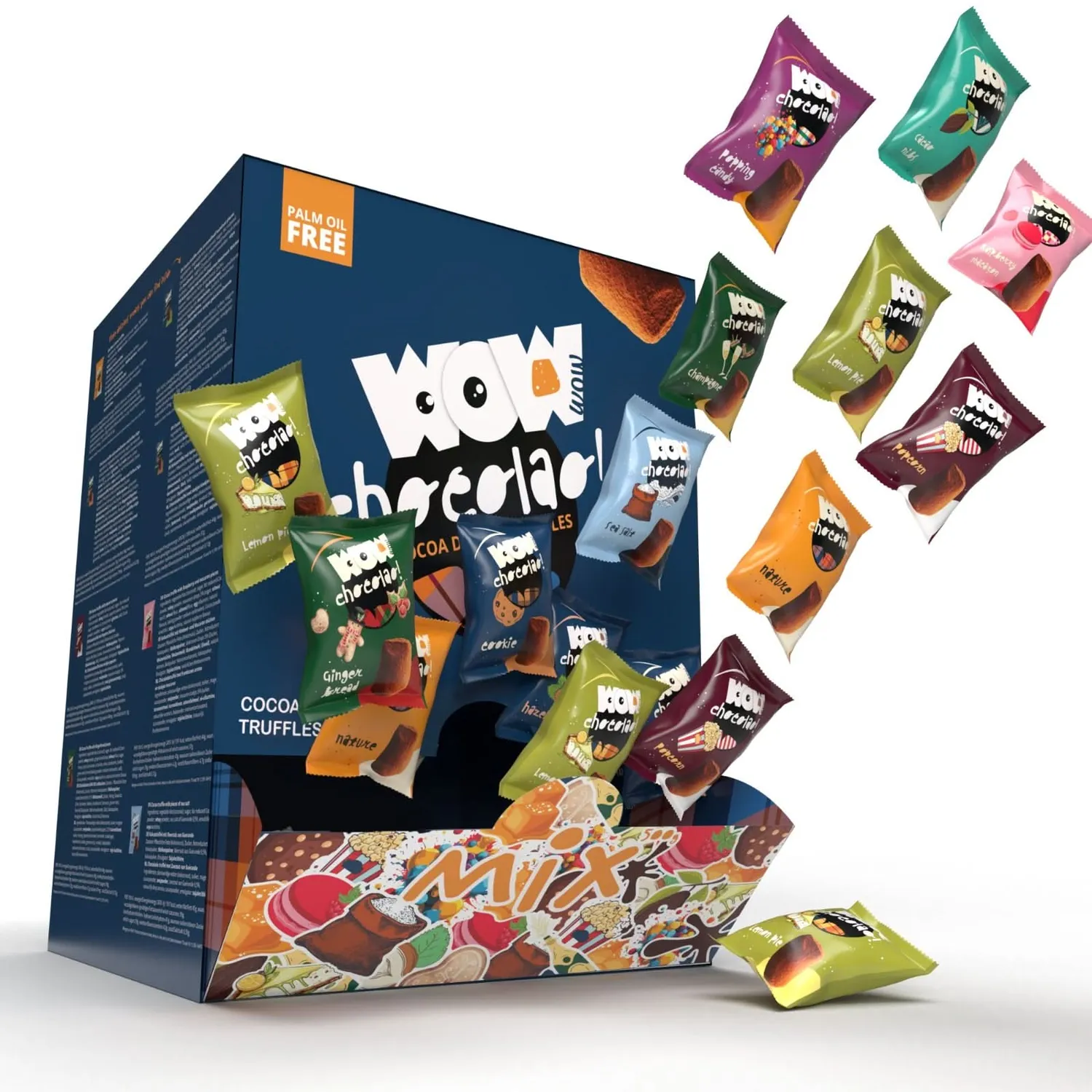 WOW Chocolao Mix Chocoladetruffels Dispenserdoos 500g 10 Smaken