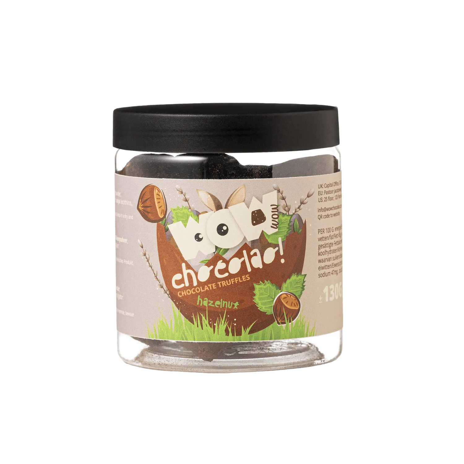WOW Chocolao Hazelnoot truffels 130g cadeaupot paas
