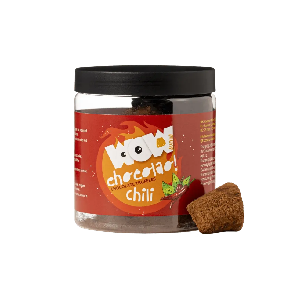 WOW Chocolao Chili chocoladetruffels 130g pittig pot