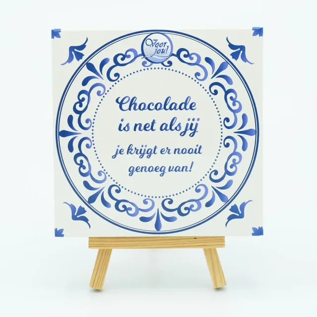 Voor jou Delfts blauw tegeltje tablet puur