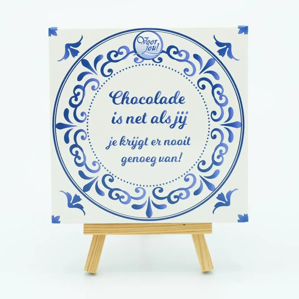 Voor jou Delfts blauw tegeltje tablet puur