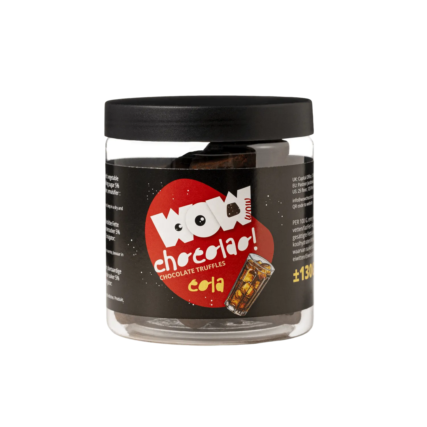 WOW Chocolao Cola Truffels Cadeaupot 130g Bruisend