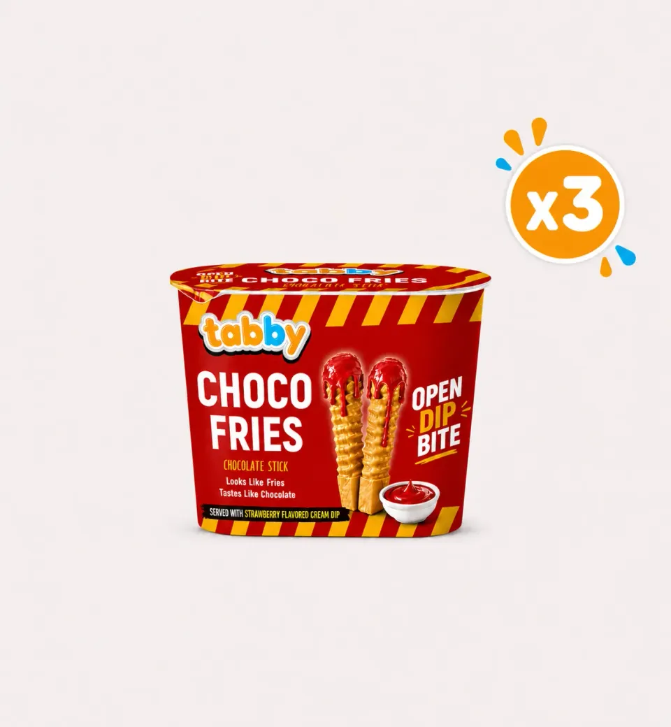 Tabby Chicken Chocolate Choco Fries frietjes 3x40g chocolade
