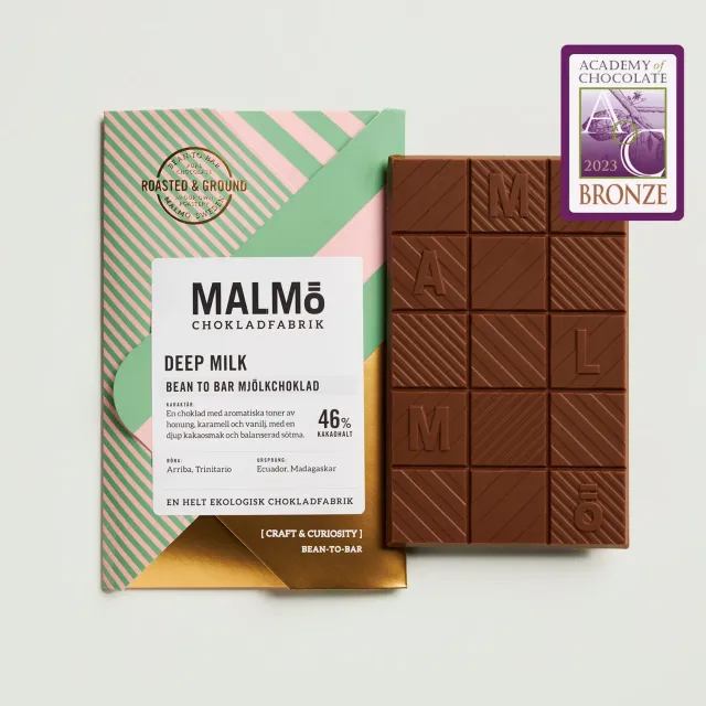 Malmö Chokladfabrik Deep Milk 46% melkchocolade 58g bio
