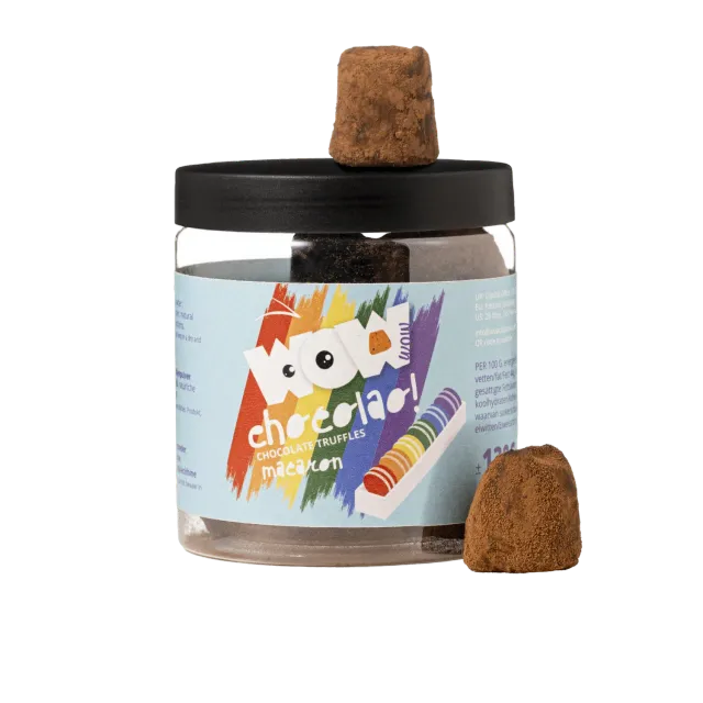 WOW Chocolao Macaron Pride truffels pot 130g vrolijk