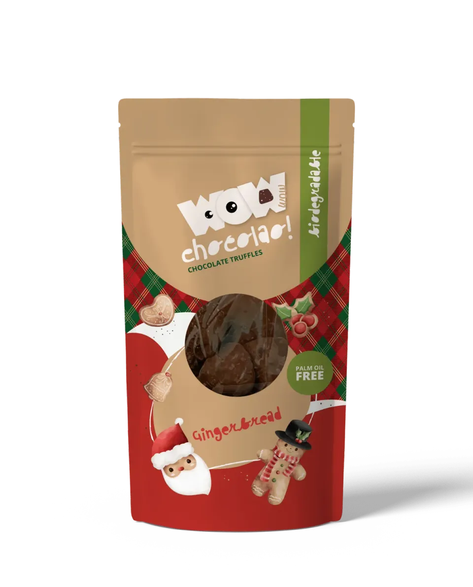 WOW Chocolao Kruidkoek truffels kerst zak 200g peperkoek