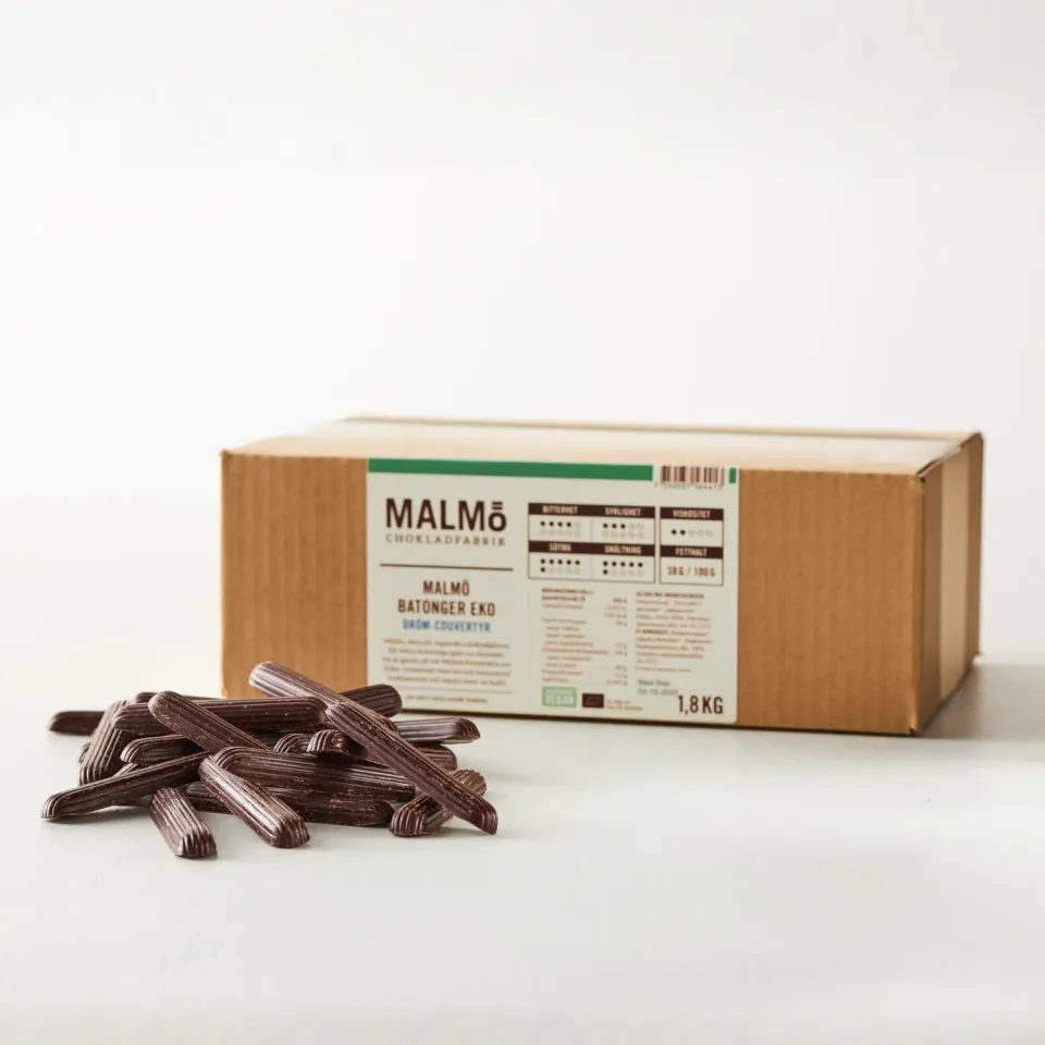 Malmö Chokladfabrik Batonger 58% pure bakstokjes pain au chocolat
