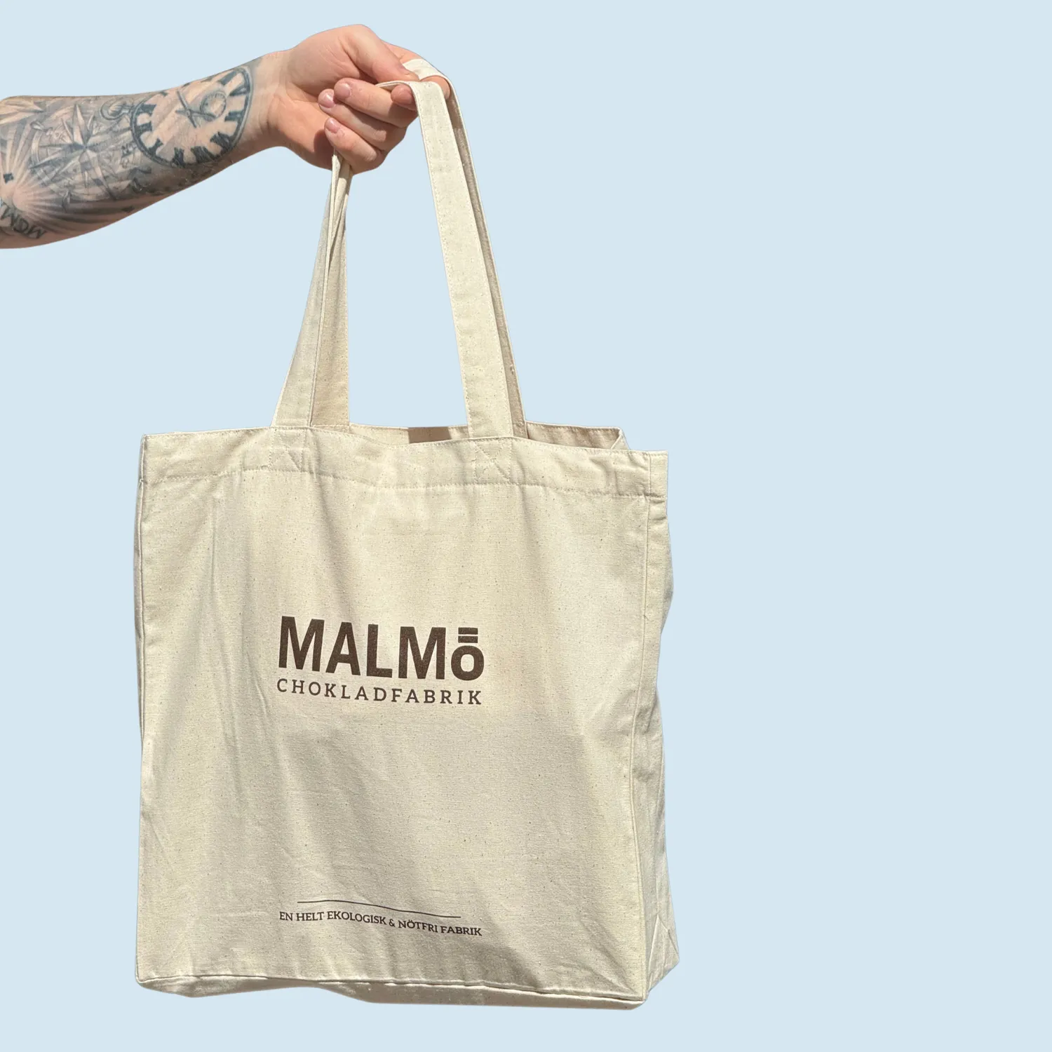 Malmö Chokladfabrik stoffen tas katoen bedrukt middel