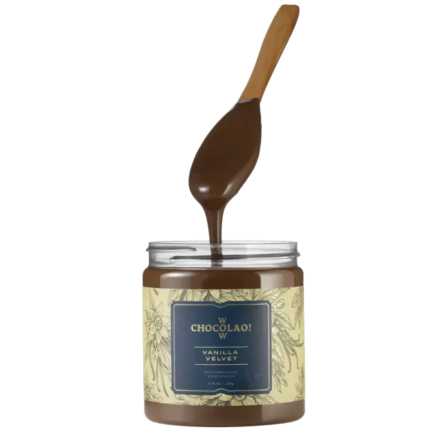 WOW Chocolao Vanille Chocoladepasta Pot 275g fluweel