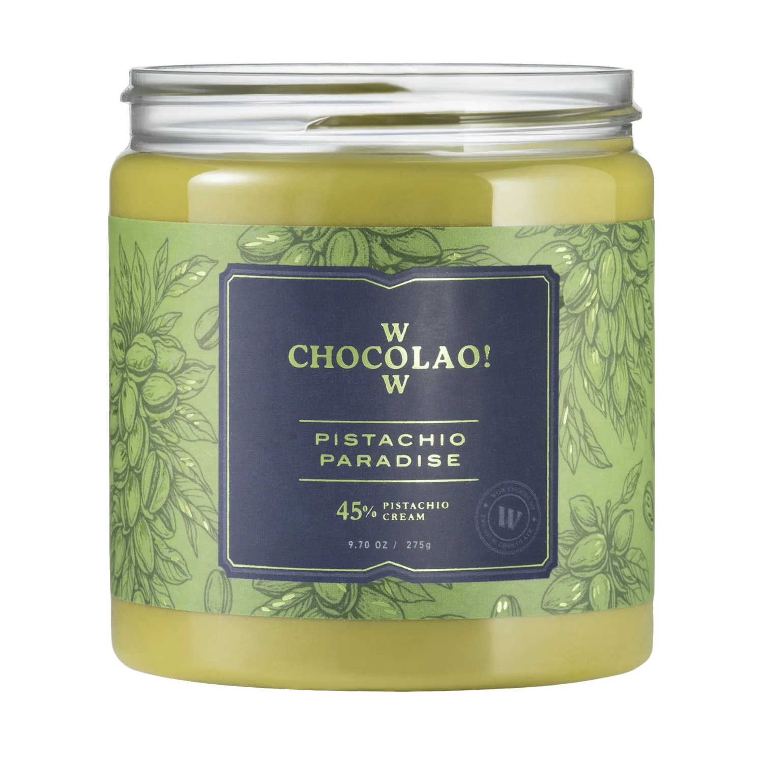 WOW Chocolao Pistache Paradijs Pasta 275g puur