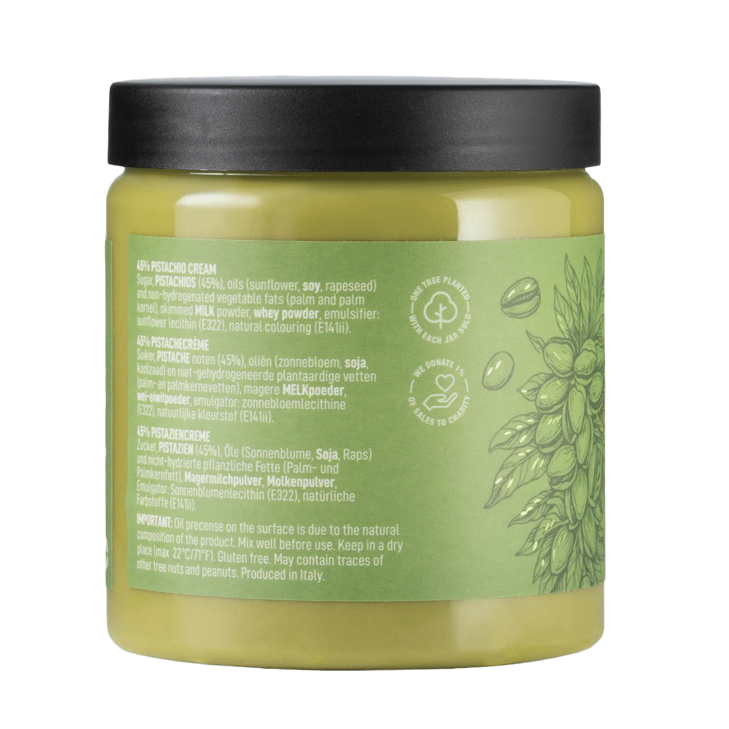 WOW Chocolao Pistache Paradijs Pasta 275g puur