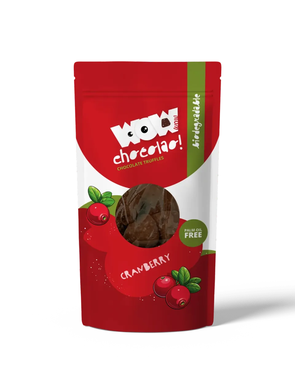 WOW Chocolao Chocoladetruffels Cranberry zak 200g fruitig