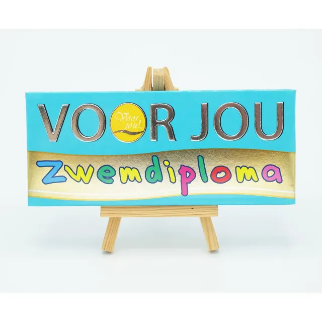 Voor jou Wensreep Zwemdiploma chocoladereep cadeau