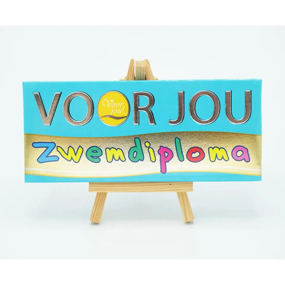 Voor jou Wensreep Zwemdiploma chocoladereep cadeau