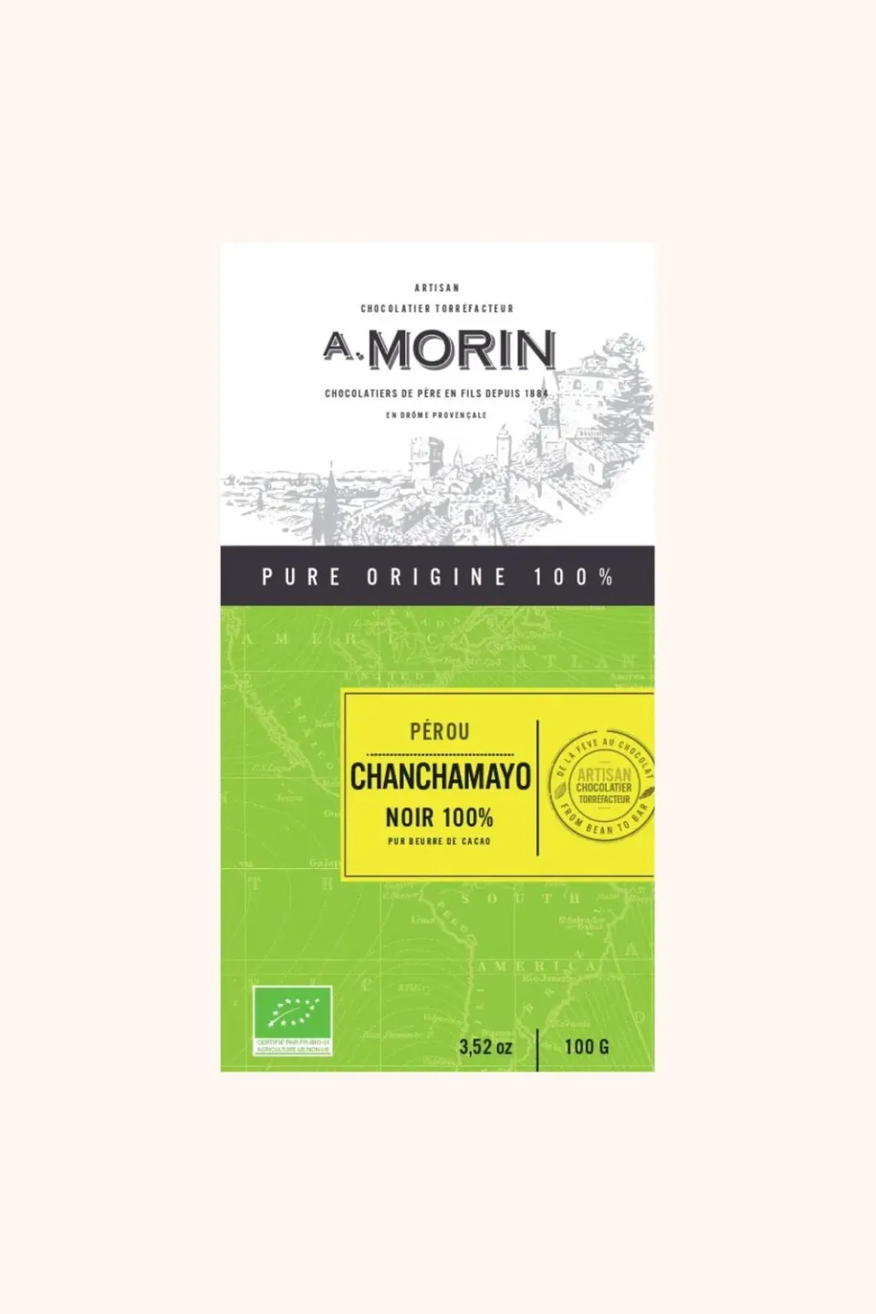 Chocolaterie Morin Peru Chanchamayo 100% BIO tablet 100g puur