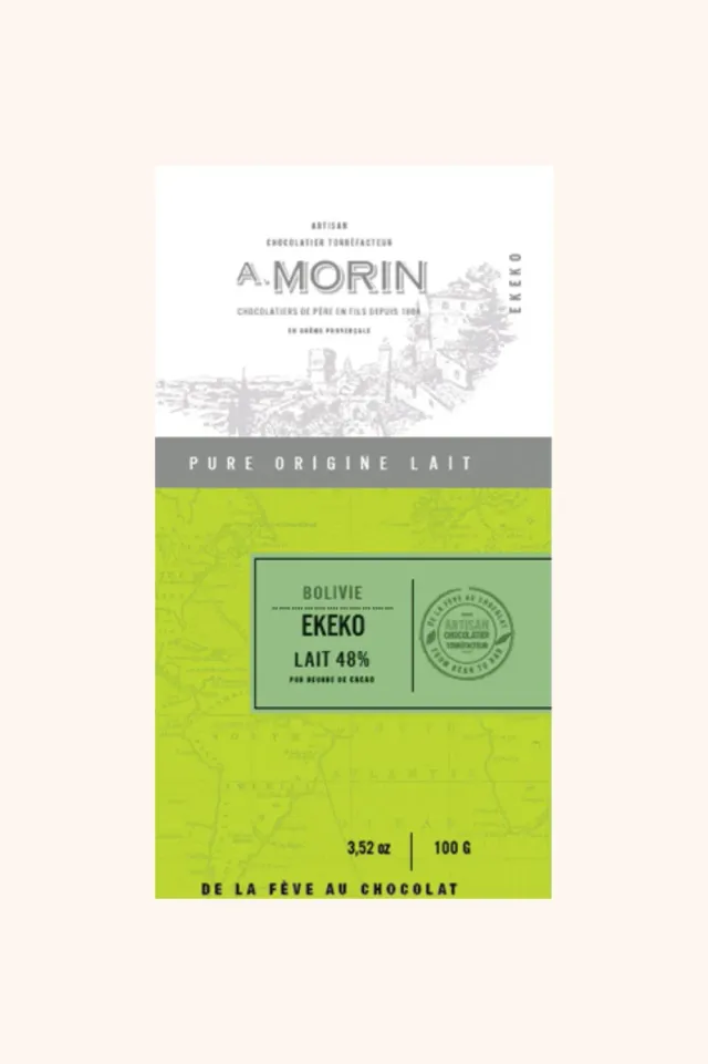 Chocolaterie Morin Bolivie Ekeko 48% melkchocolade 100g karamel