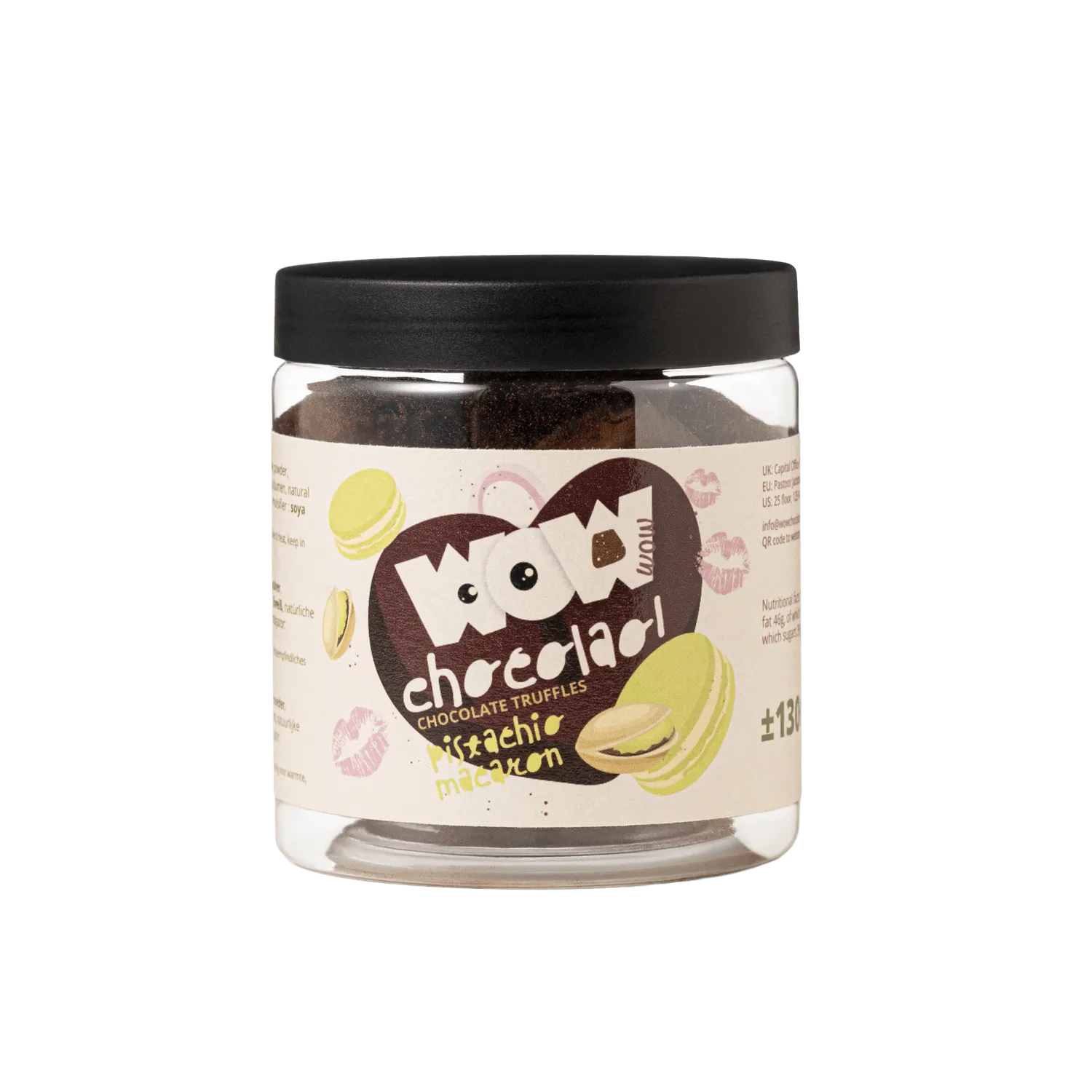 WOW Chocolao Pistache Macaron truffels pot 130g valentijn