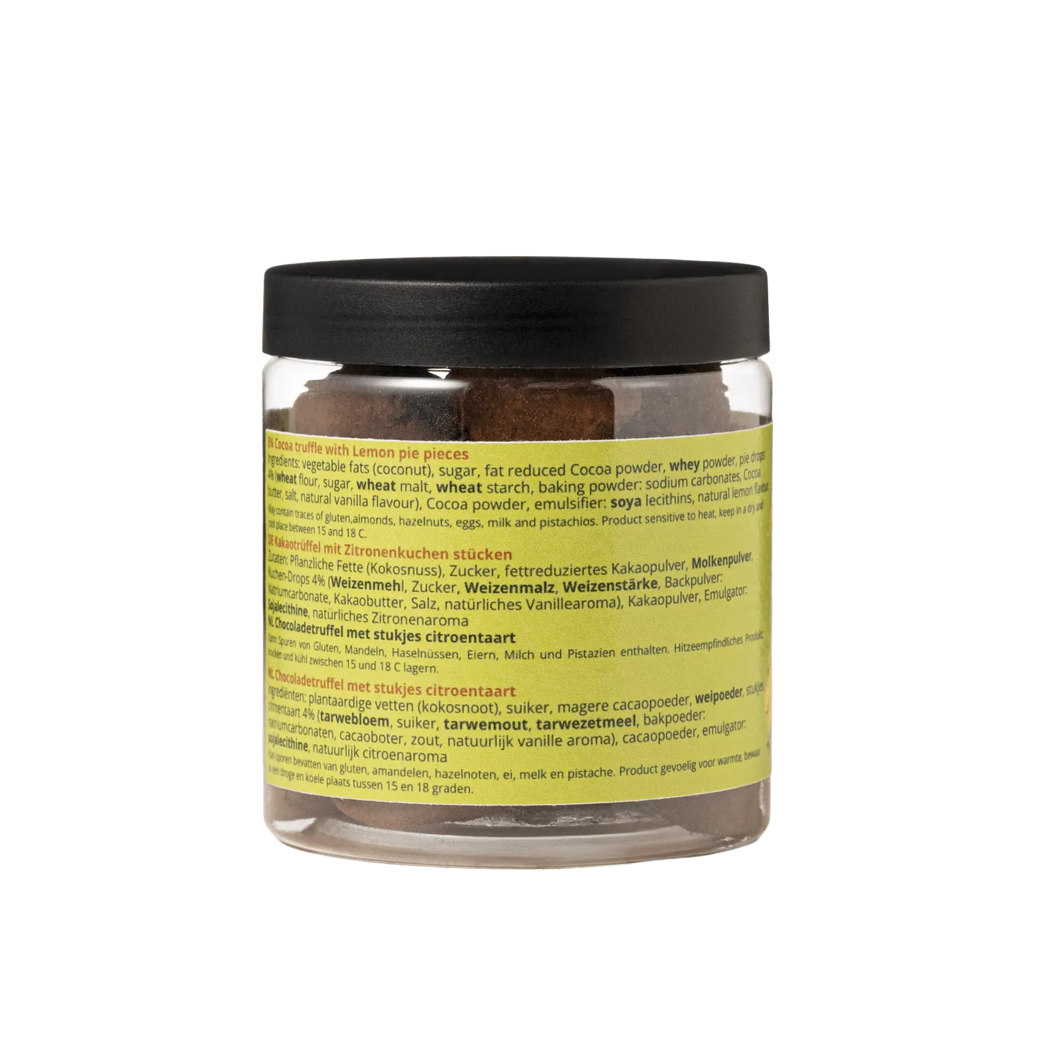 WOW Chocolao Citroen Taart chocoladetruffels 130g pot citroen
