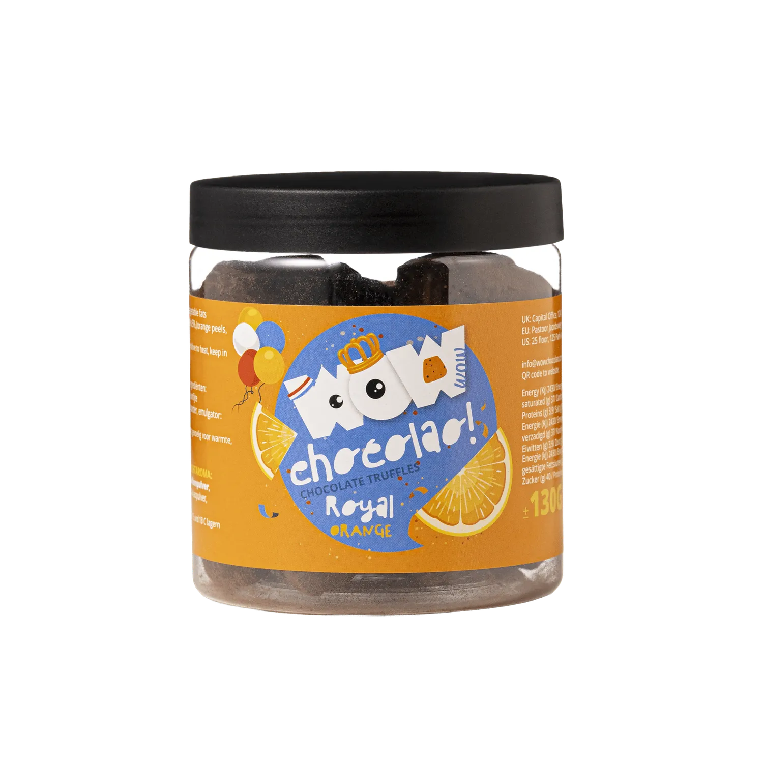 WOW Chocolao Koningsdag Sinaasappel truffels 130g oranje