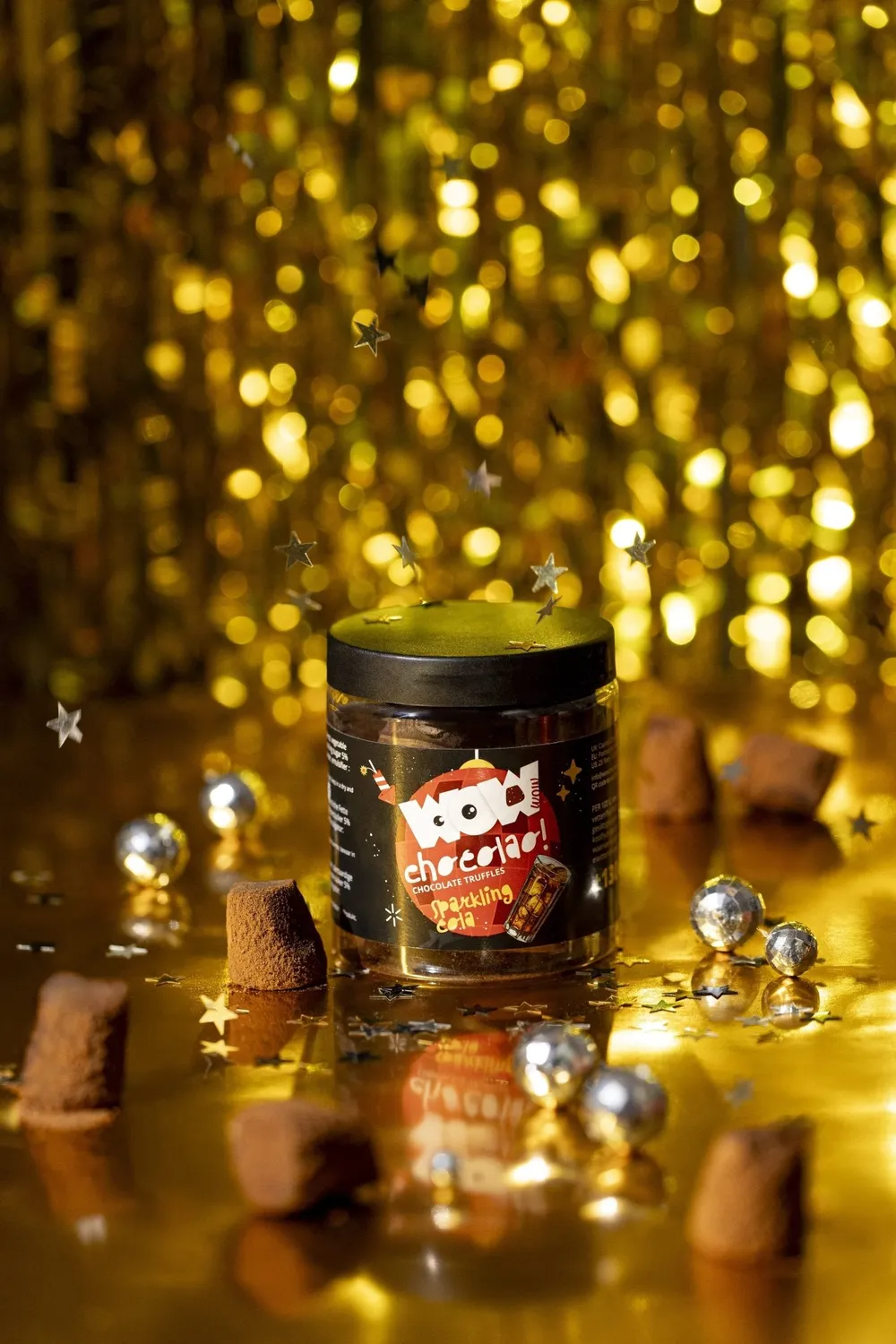 WOW Chocolao Cola chocoladetruffels 130g pot nieuwjaar