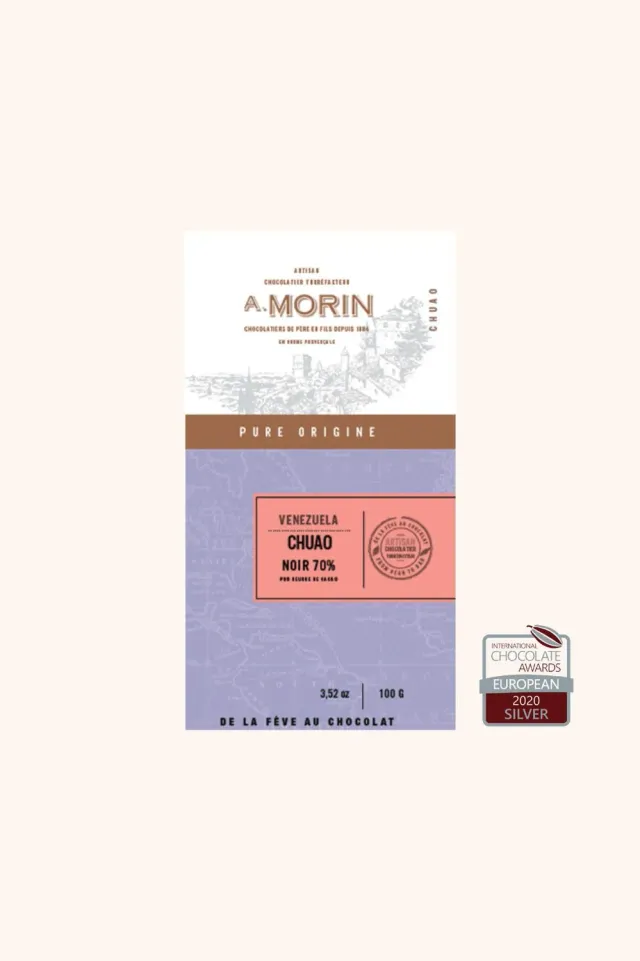 Chocolaterie Morin Chuao 70% pure chocoladereep 100g fruitig