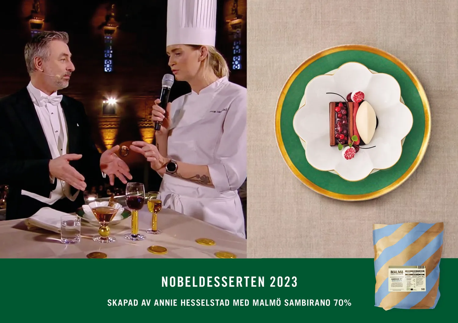 Malmö Chokladfabrik Nobel Sambirano 70% reep 3 x 58 g puur