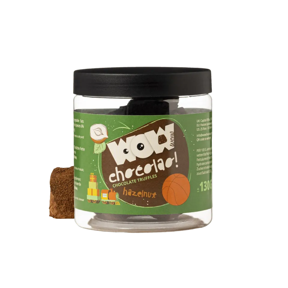 WOW Chocolao Hazelnoot Vaderdag truffels 130g pot geroosterd