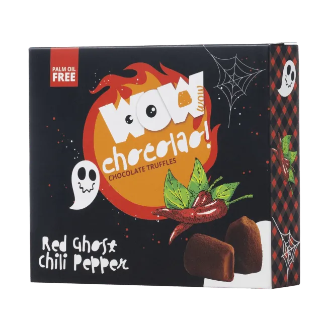 WOW Chocolao Red Ghost Chili truffels halloween doos 250g pittig