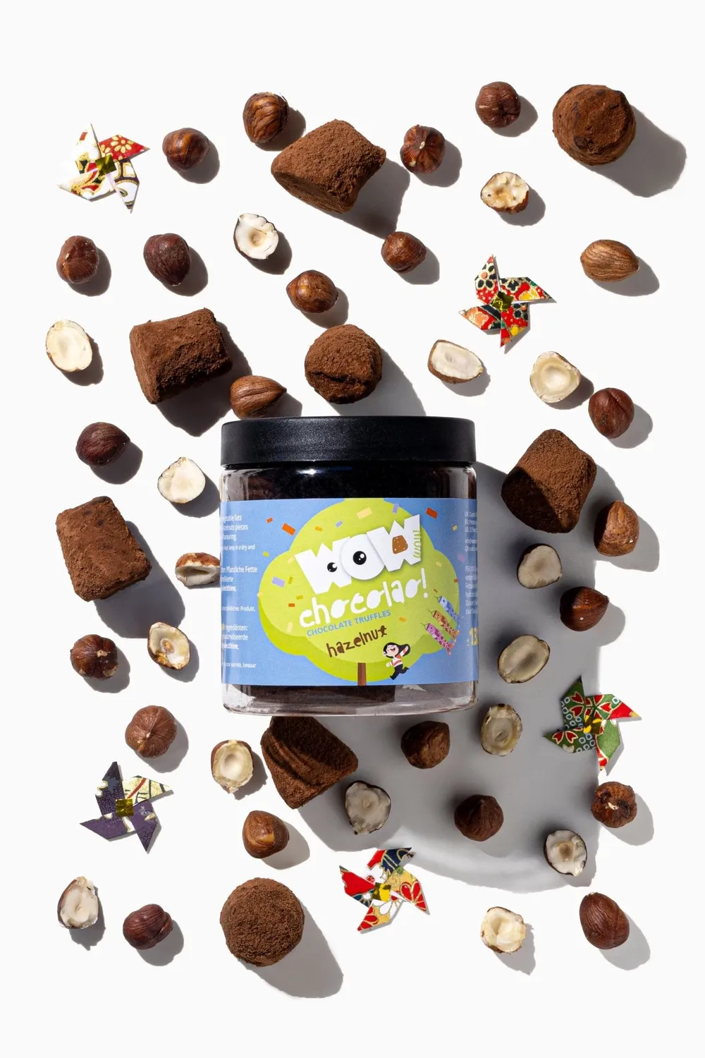 WOW Chocolao Hazelnoot Kodomo no Hi truffels pot 130g hazelnoot