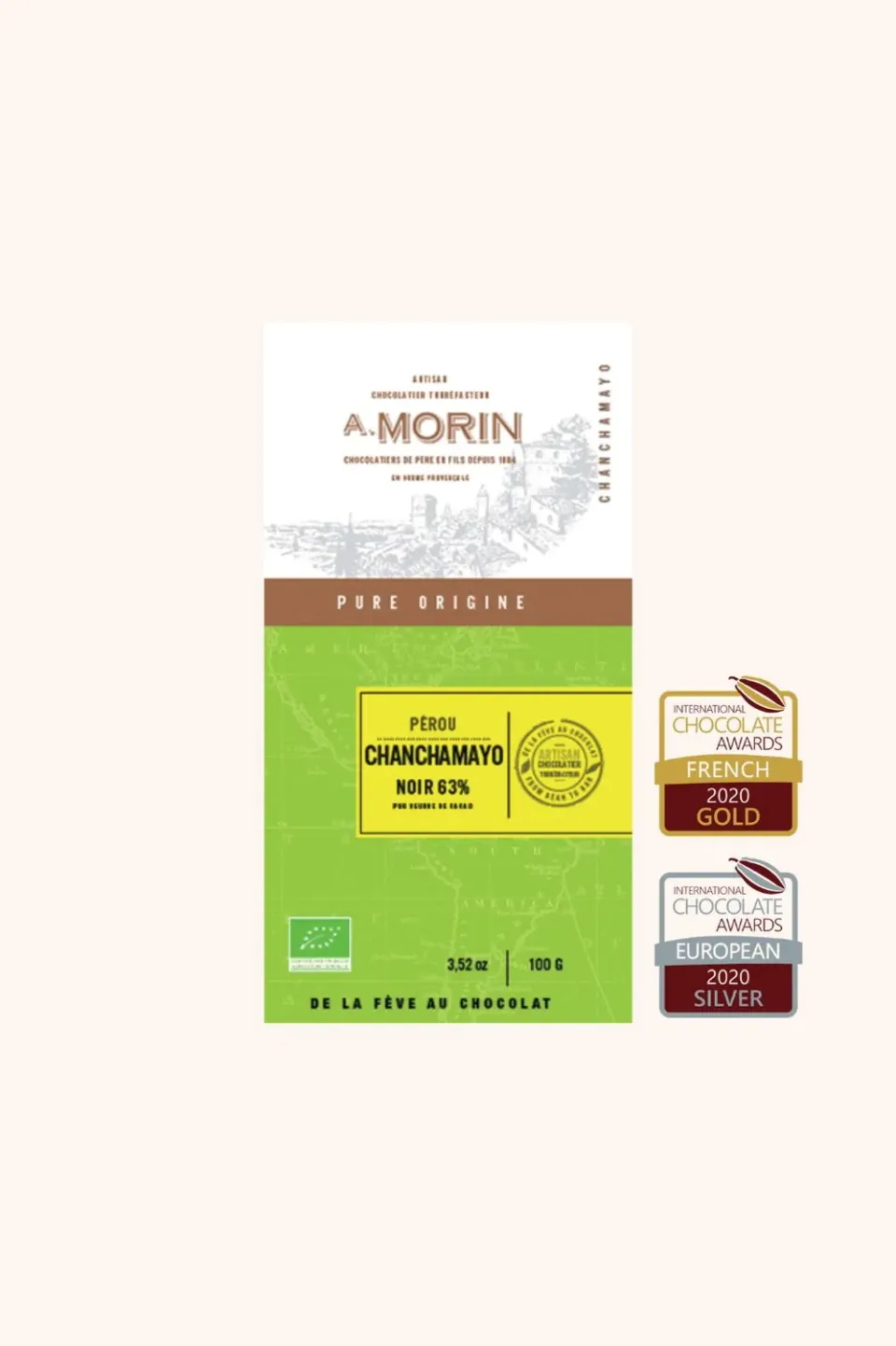 Chocolaterie Morin Peru Chanchamayo 63% pure chocolade 100g bio