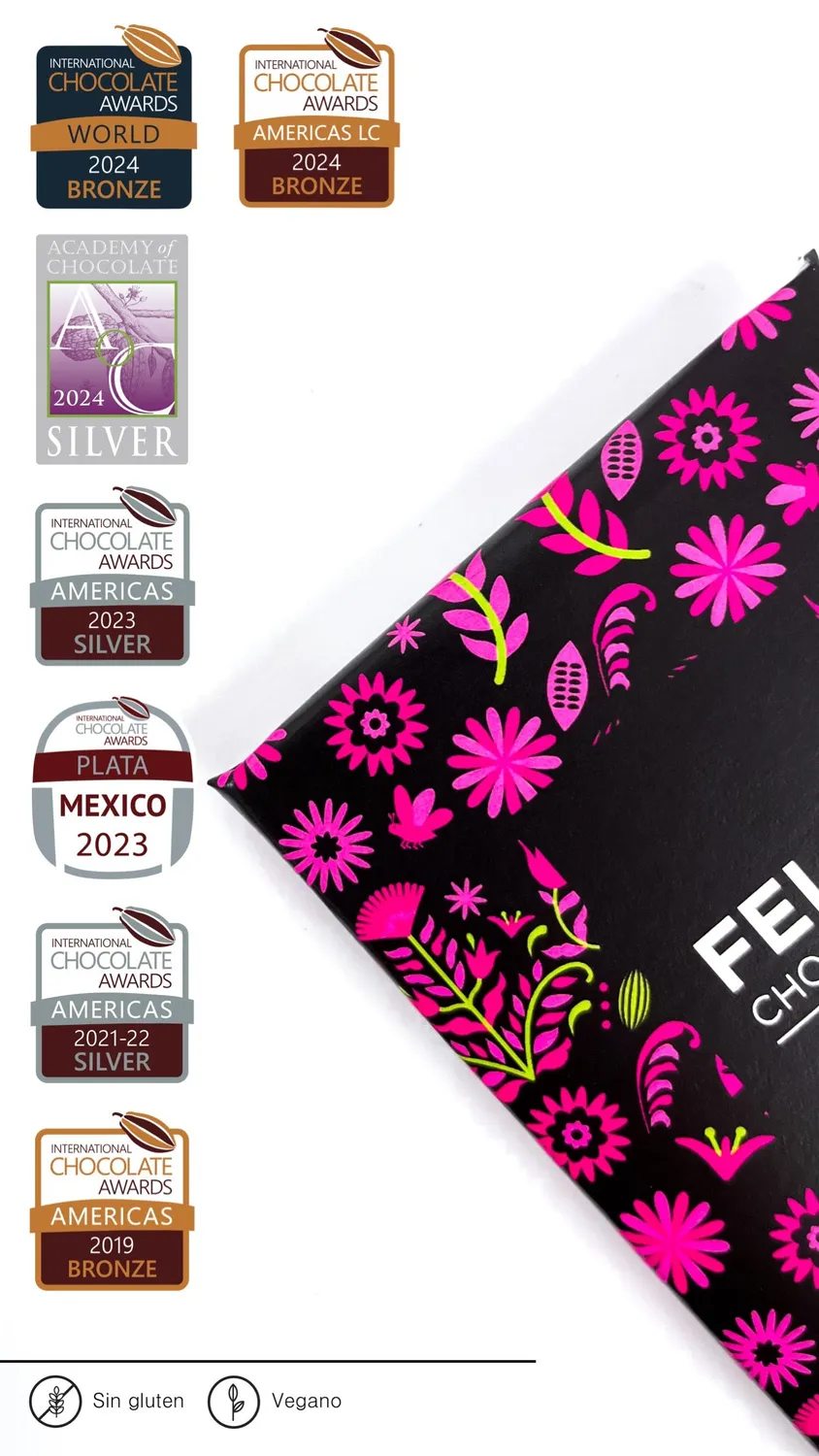 Feliu Chocolate Flor de un día 70% pure reep 80g mango fruit