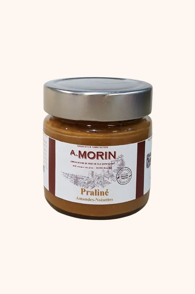 Chocolaterie Morin Praliné hazelnoot amandel pot 230g smeerbaar