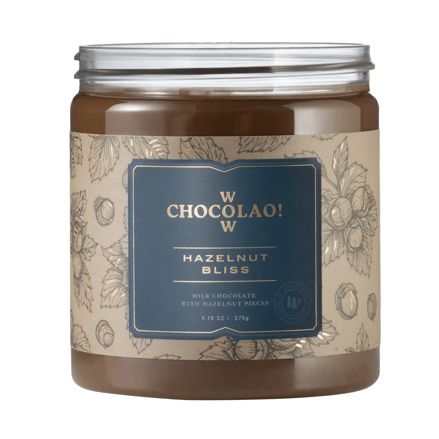WOW Chocolao Hazelnoot Bliss chocoladepasta 275g romig