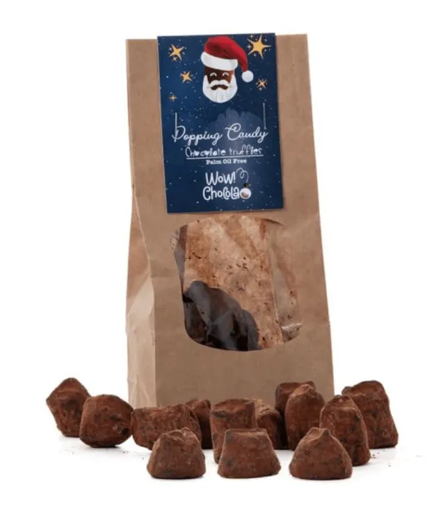 WOW Chocolao Popping Candy truffels kerst zak 130g knetter