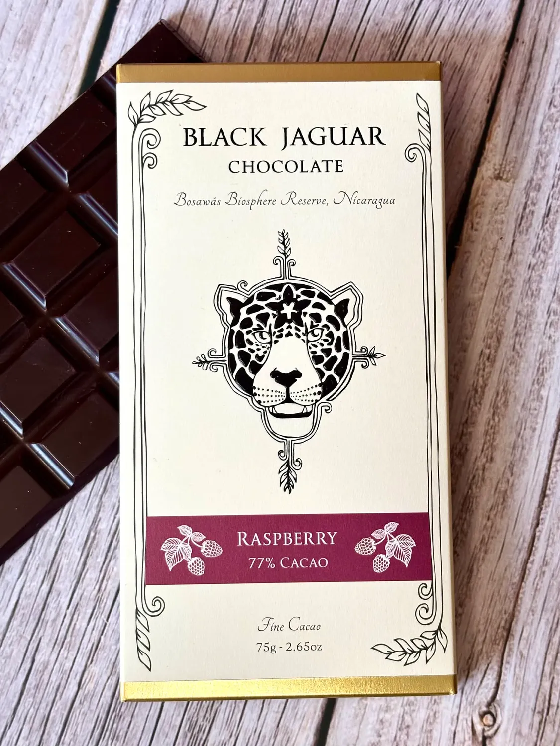 Black Jaguar Raspberry 77% chocoladereep framboos
