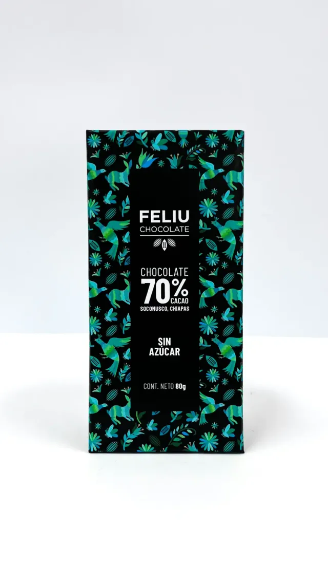 Feliu Chocolate Soconusco 70% pure reep 80g suikervrij zoetstof