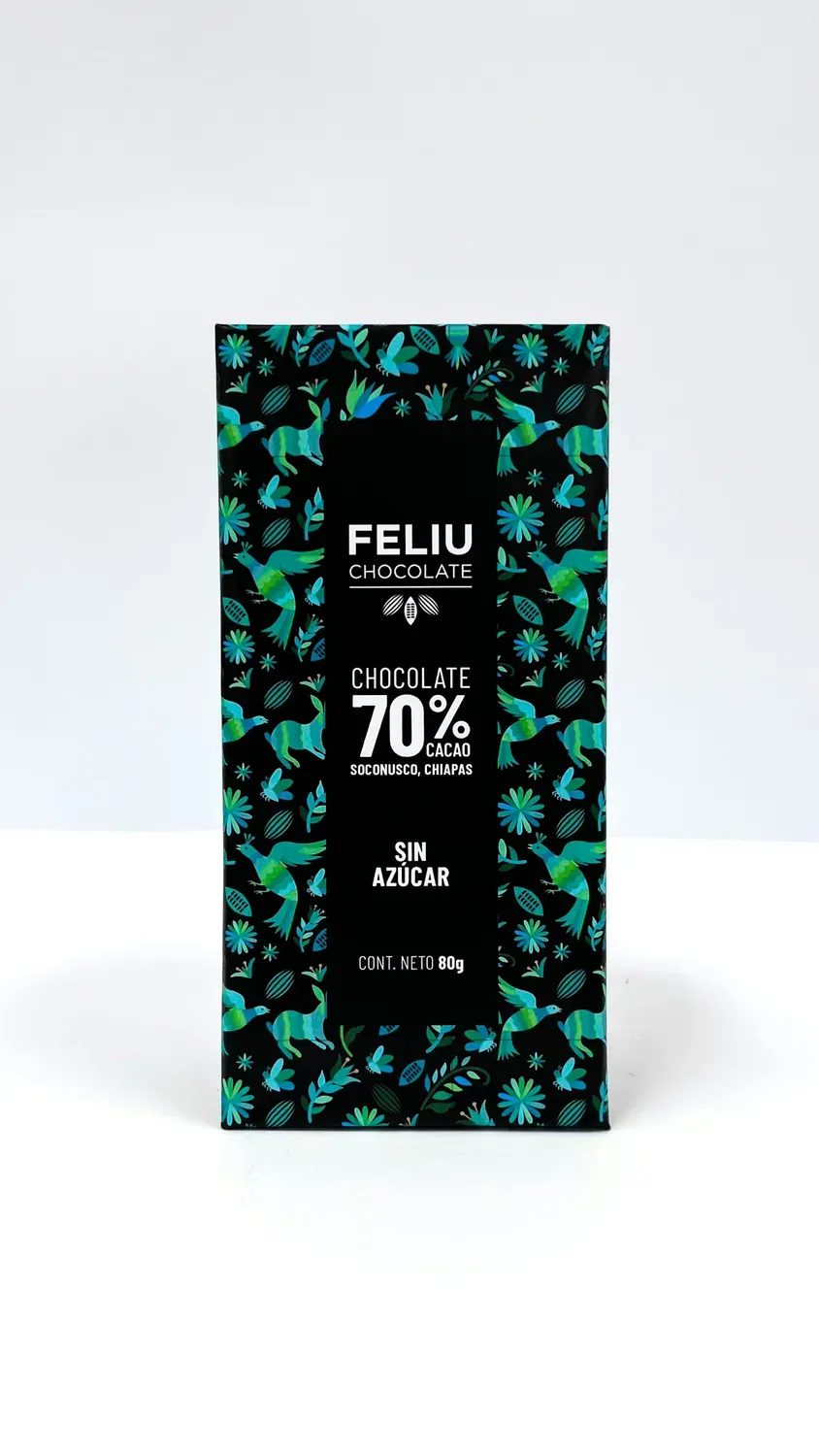 Feliu Chocolate Soconusco 70% pure reep 80g suikervrij zoetstof