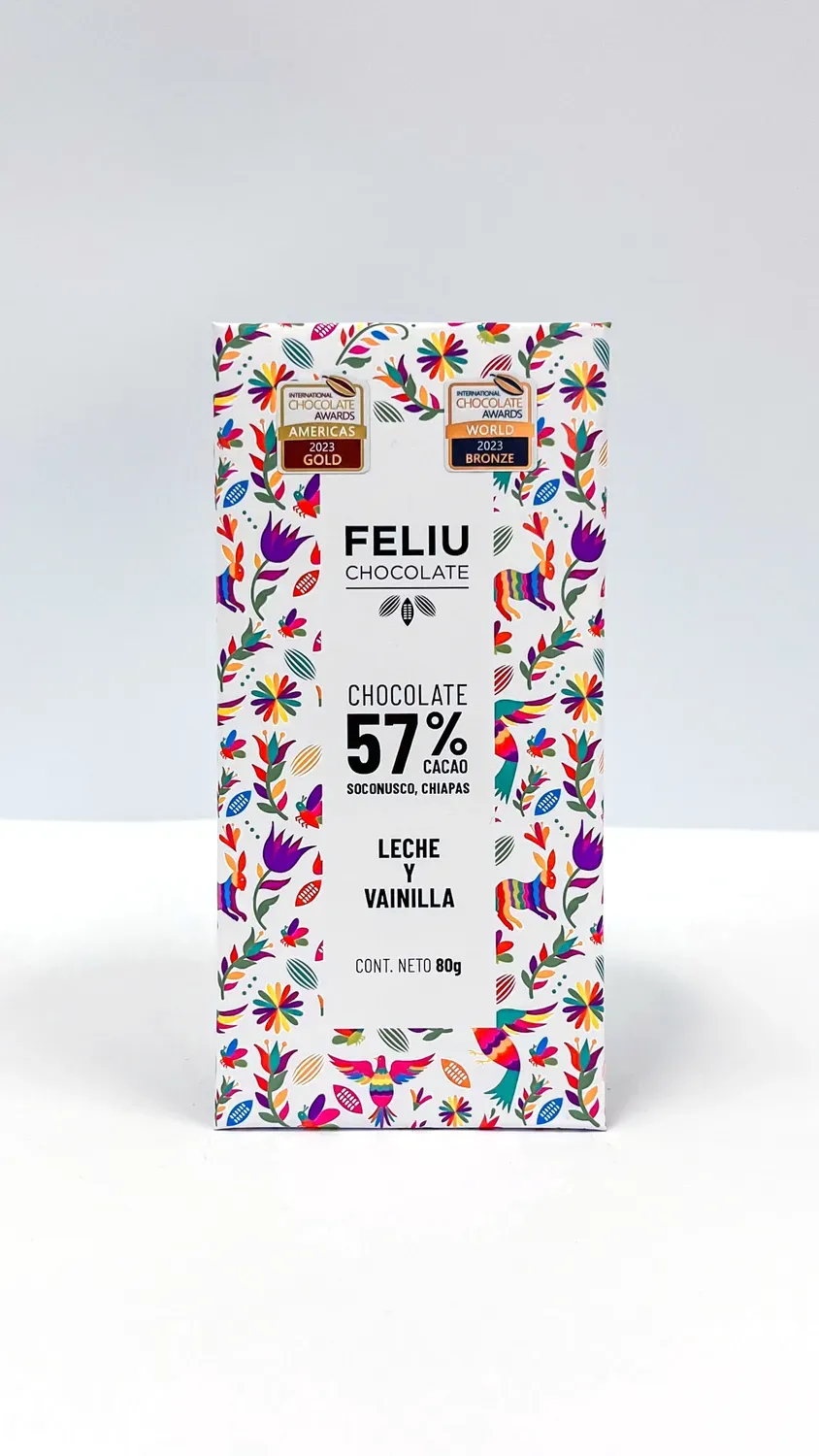 Feliu Chocolate Vanille 57% melkchocoladereep 80g