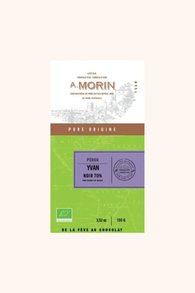 Chocolaterie Morin Pérou Yvan 70% chocoladereep 100g puur