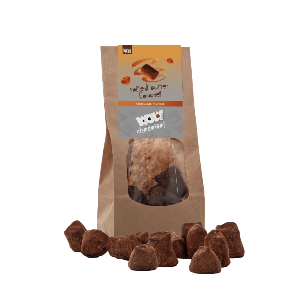 WOW Chocolao Gezouten Karamel Truffels 130g Zak Zout