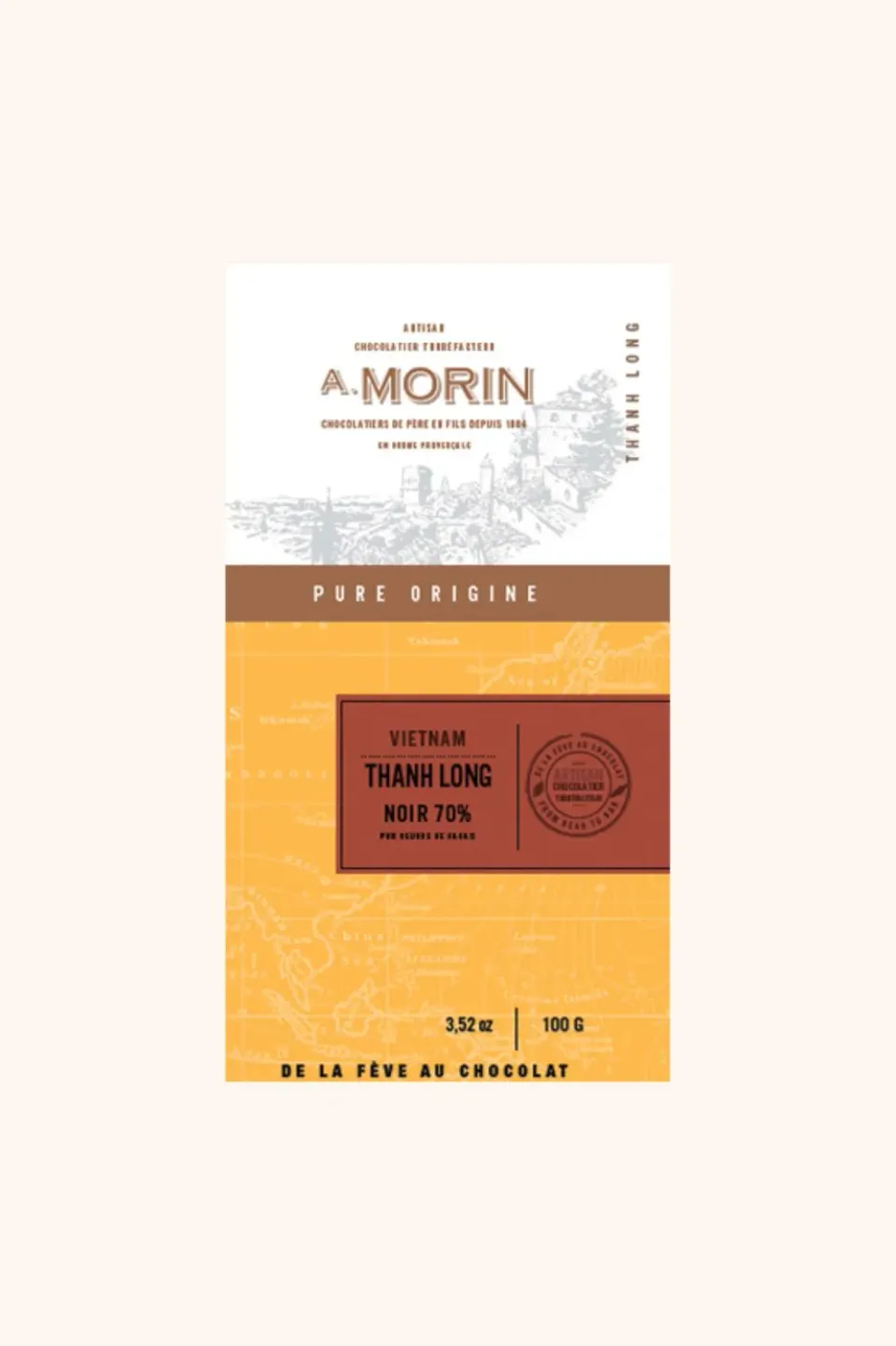 Chocolaterie Morin Vietnam Thanh Long 70% reep 100g fruitig
