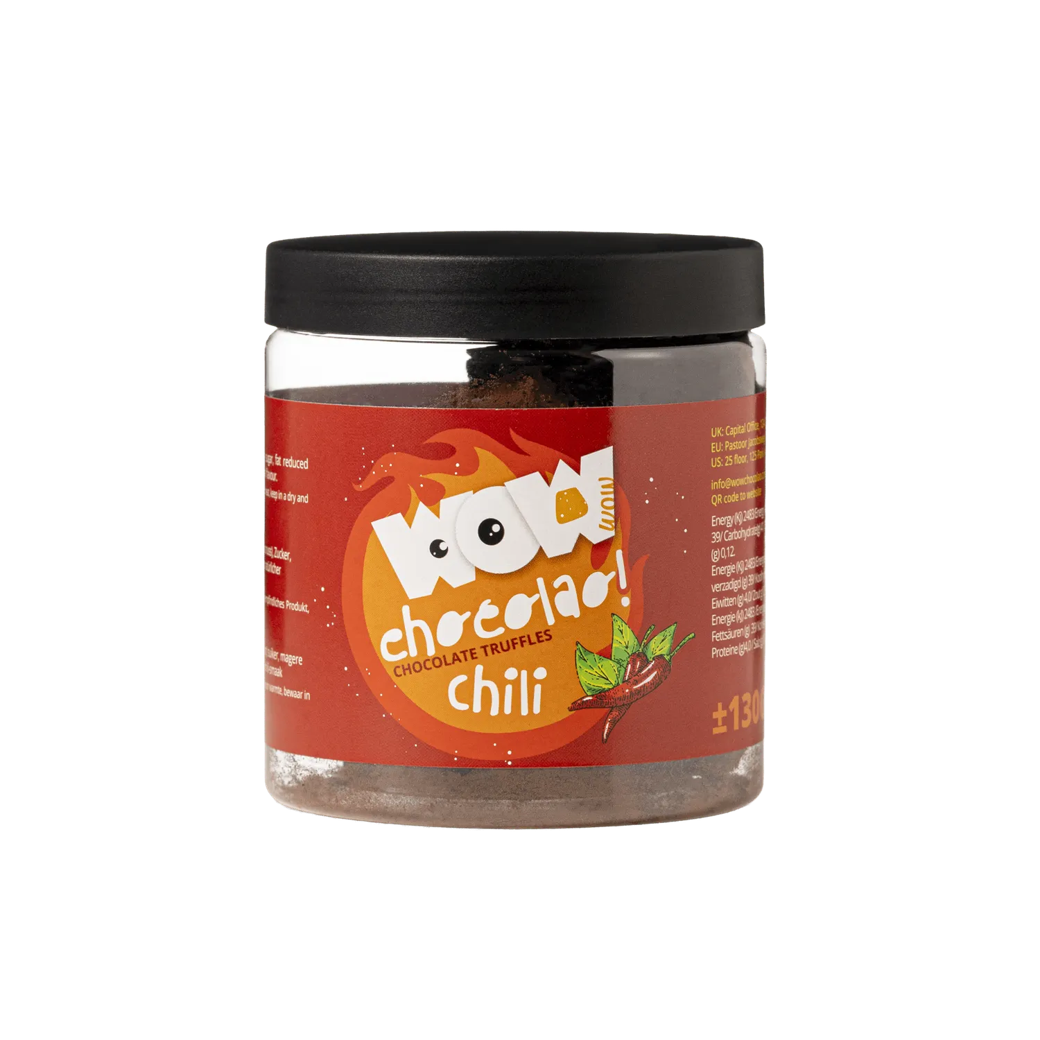 WOW Chocolao Chili chocoladetruffels 130g pittig pot